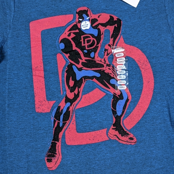 NWT Marvel Comics Daredevil French Blue T-shirt Men's Size Small - Picture 6 of 15